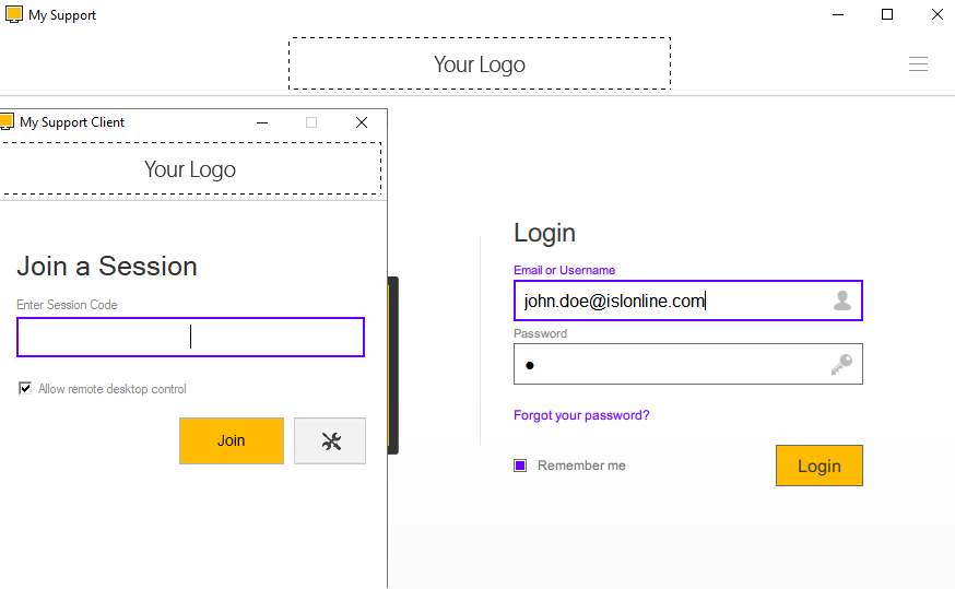 Display of Customization functionality