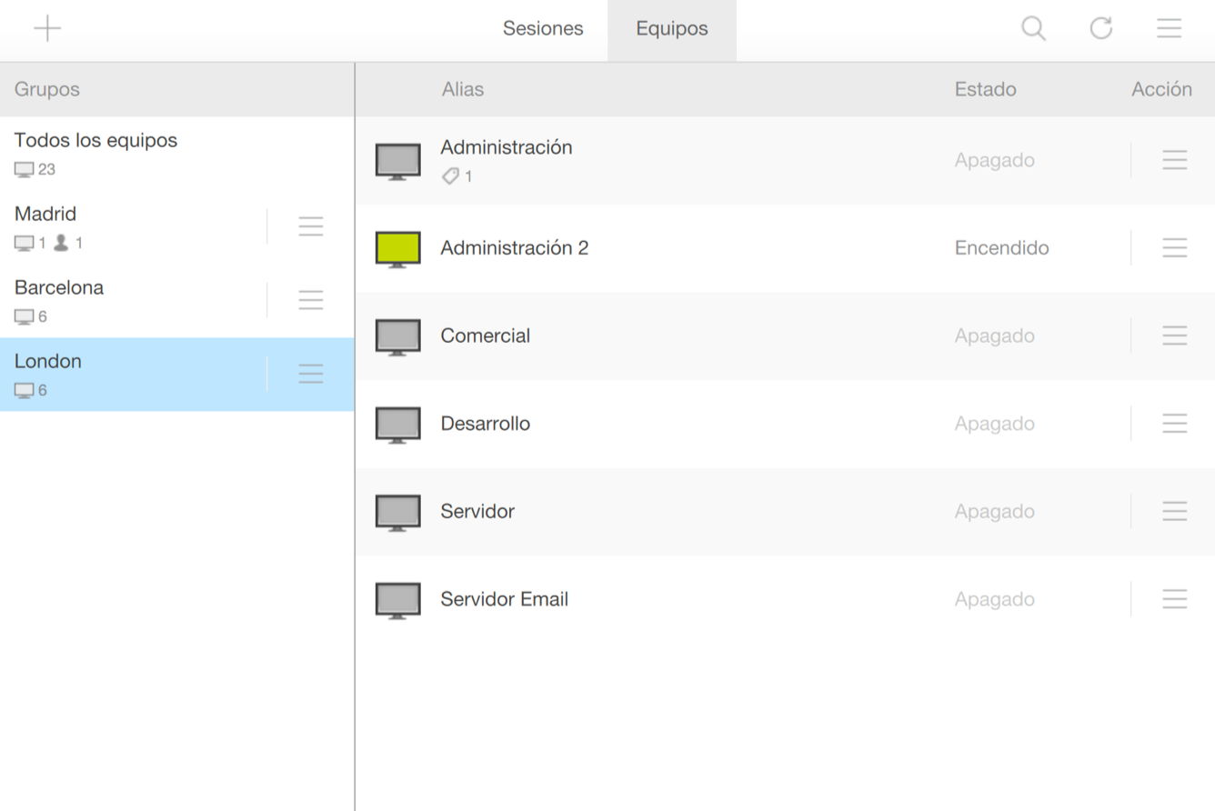 Visualización de funcionalidad de Acceso Remoto